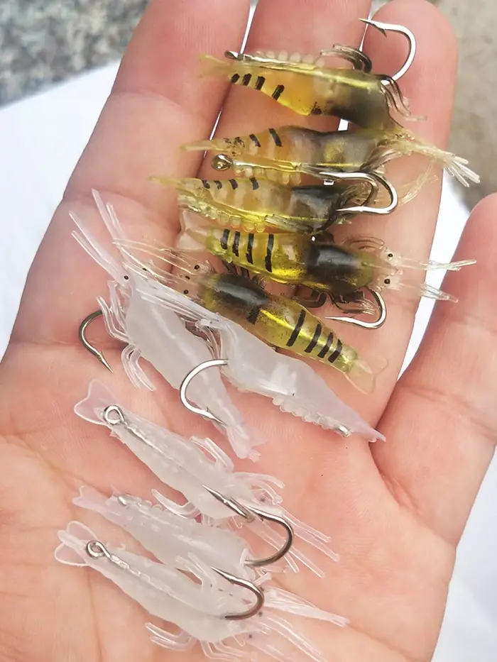 10 pièces Isca artificiel doux crevette leurre ver pour appât de pêche 1.3g/5 cm crochet pointu mani