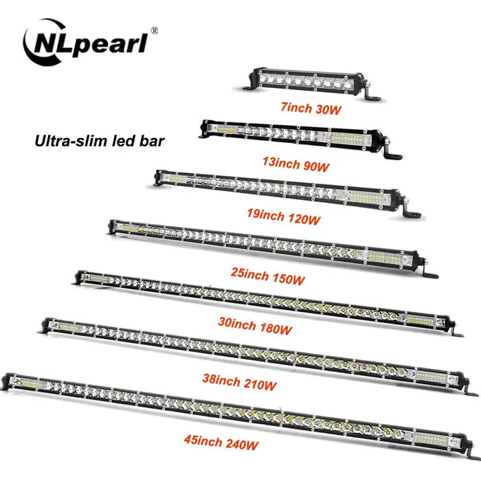 NLpearl Ultra mince 7-50 pouces barre lumineuse LED Spot hors route 4x4 LED barre lumineuse de trava