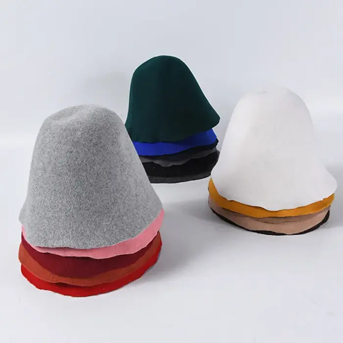Femmes Cloche seau feutre chapeau grande laine feutre cône capuche chapeau corps pour chapellerie ch