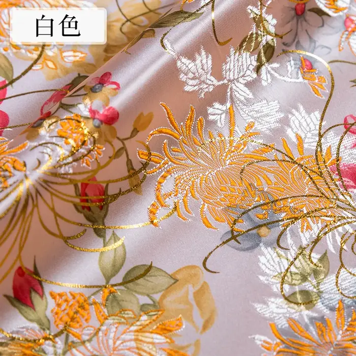 Tissus en brocart doré vert foncé, tissu jacquard en soie, motif de vêtements de créateurs, patchwor