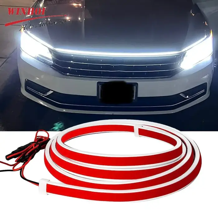 Bande lumineuse Led pour capot de voiture, lampe décorative, Flexible, feux de jour DRL, bandes de p