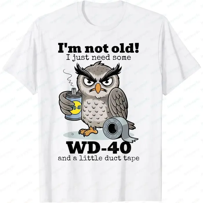 T-shirt graphique décontracté pour hommes, à la mode, à manches courtes, avec motif hibou, « Je ne s