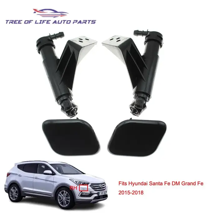 Buse de Lavage de Lumière de Sauna Avant, Pompe de Pulvérisation + Capuchon pour Hyundai Santa Fe DM