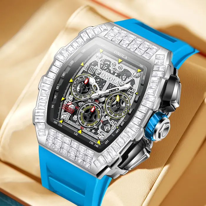 Montre mécanique homme automatique silicone étanche 30m militaire sport casual affaires montre pour homme
