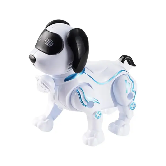 Robot chien musical et lumineux avec laisse, marche, chante et danse, interactif, tactile, cadeau d'