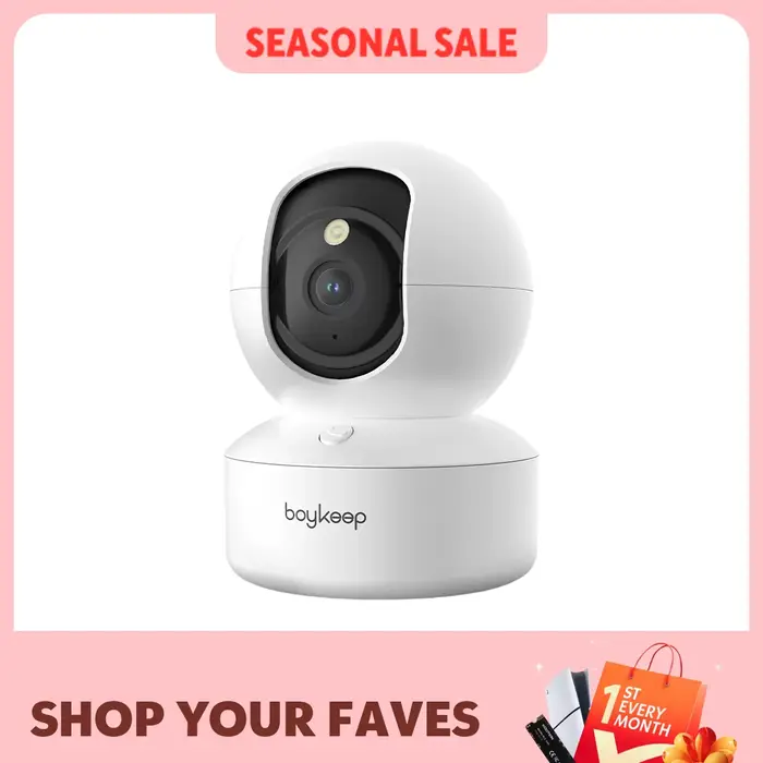 Caméra intelligente BoyKeep 2K sécurité WiFi surveillance 5G/2.4GHz intérieur bébé vision nocturne 360° audio bidirectionnel K30
