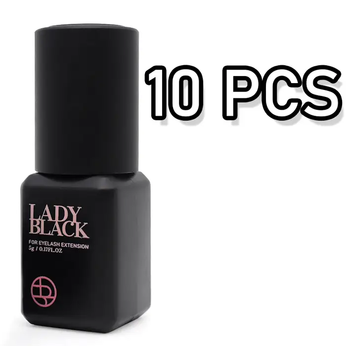 Colle noire originale pour Extension de cils, 10 bouteilles, avec sac Original, faible Irritation, 5