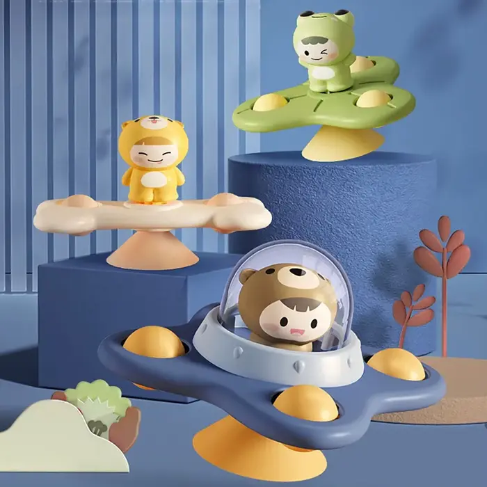 Jouet apaisant pour bébé, avion de dessin animé, artefact de bain pour bébé, ventouse amusante, Spin