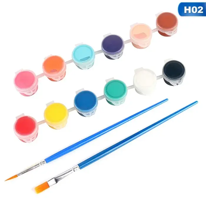 Ensemble de pigments de peinture acrylique pour vêtements et tissus textiles 12 couleurs Fantaisie et Science-Fiction