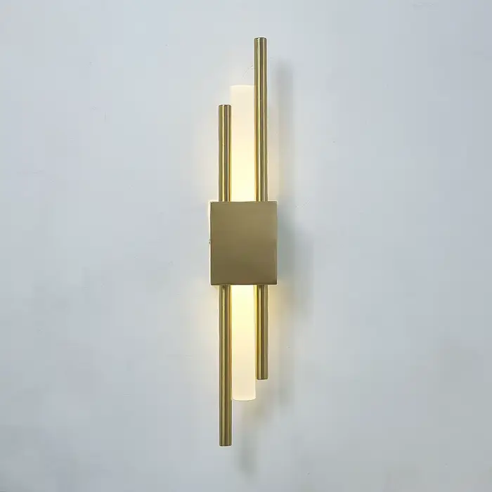 Applique murale LED moderne lampes murales noir et Bronze laiton or métal acrylique tuyau lampes mur