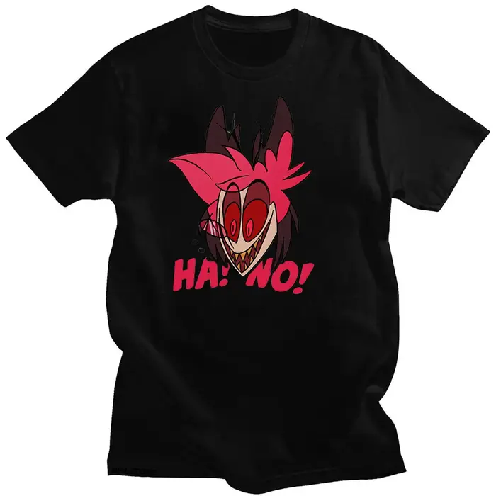 T-shirt en coton imprimé dessin animé Angel Dust, t-shirt Harajuku Kawaii, manches courtes, col rond