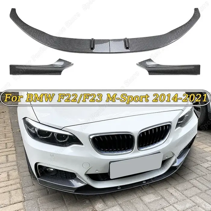 Pour BMW Série 2 F22/F23 M235i M240i M-Sport 2014-2021 : Lame de pare-chocs avant, diffuseur, spoile