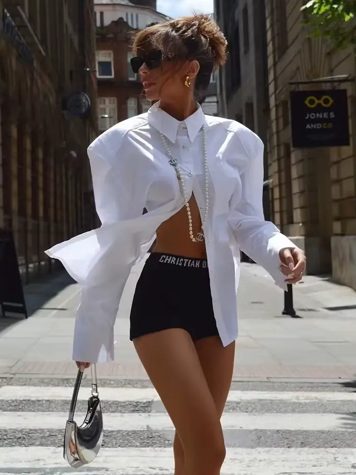 Vintage femmes élégant dos nu chemises 2023 mode dames décontracté à manches longues chemise blanche