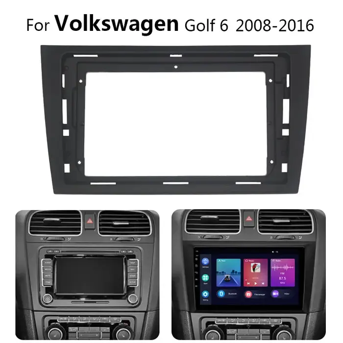 Kit de cadre d'autoradio 9 "2 Din pour Volkswagen Golf 6, 2008-2016, unité principale stéréo automat