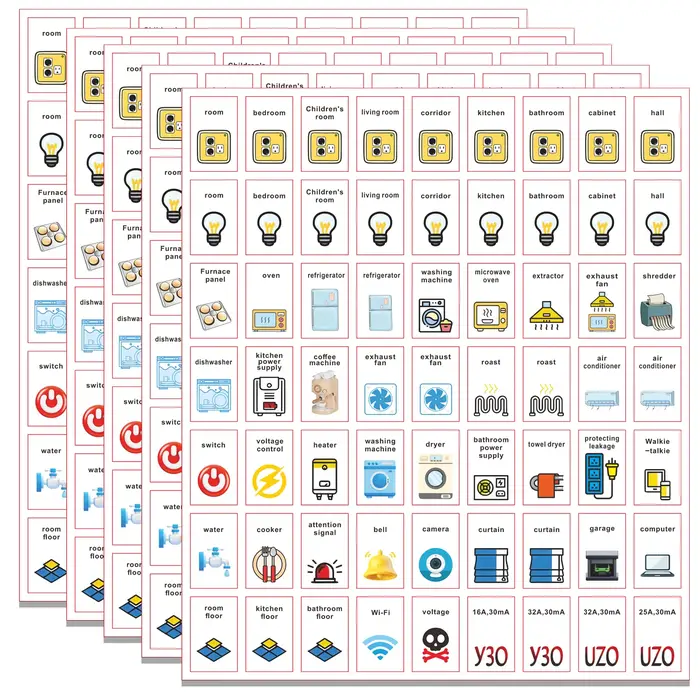 Étiquettes autocollantes pour panneaux de compteur électrique