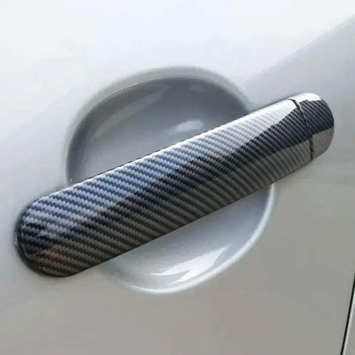Couvercle de poignée de porte de voiture en Fiber de carbone chromé, autocollant pour VW Golf 5 MK5 