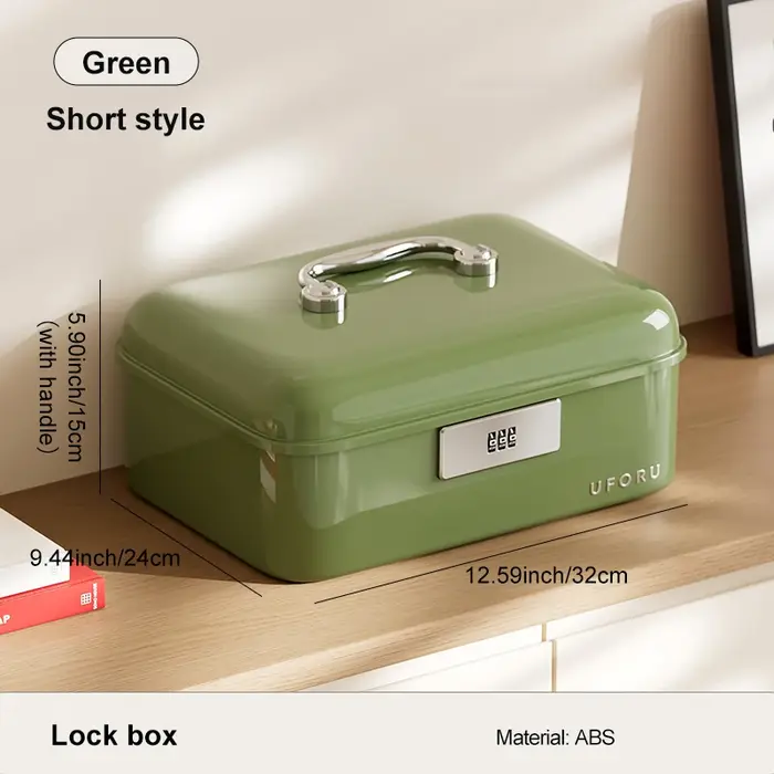Boîte de rangement verrouillable par mot de passe UFORU avec poignée, organisateur double couche gra
