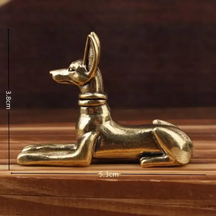 Figurine de chien Pharaoh égyptien en laiton, rétro, faite à la main, en cuivre, pour décoration boh