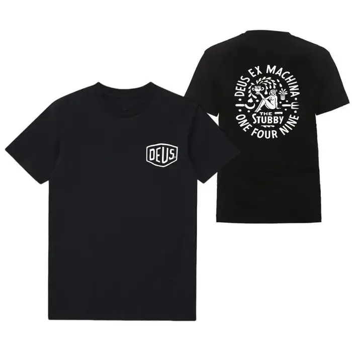 DEUS EX MACHHR-Maillot de football à manches courtes pour homme, haut noir décontracté, t-shirts res