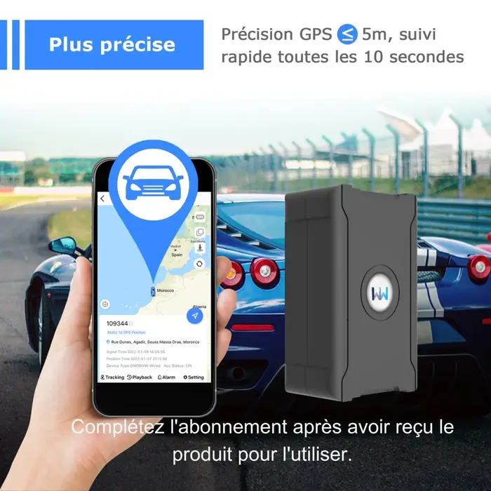 Traceur GPS - Alarme antivol, géo-clôture, lecture historique pour voiture, moto, enfants, Abonnemen