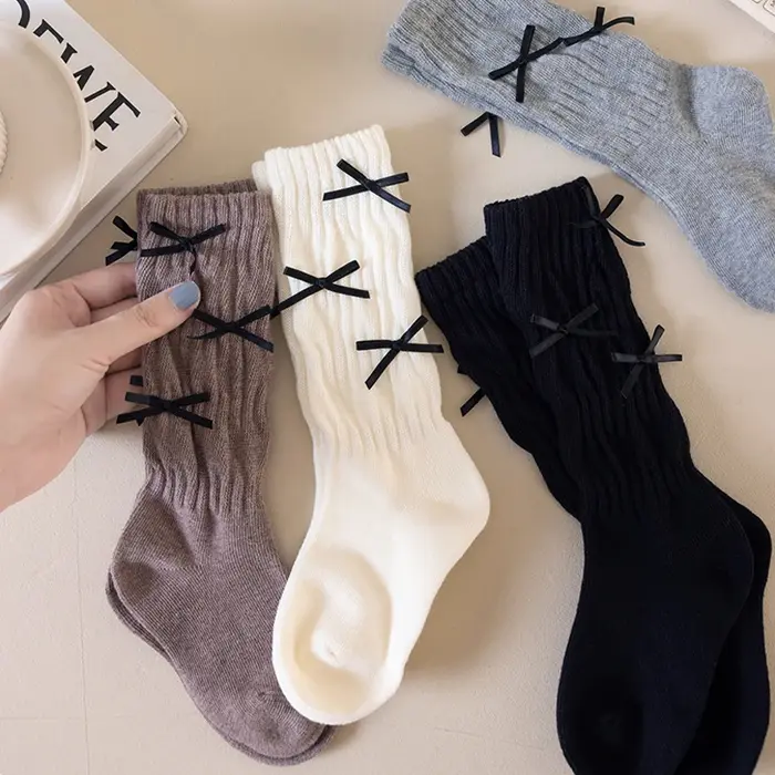 Chaussettes longues pour filles, couleur unie, chaussettes longues pour enfants de 1 à 12 ans, chaus
