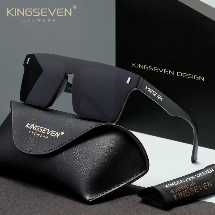 KINGSEVEN Lunettes de soleil pour hommes et femmes, anti-éblouissement, polarisées, UV400, lunettes 