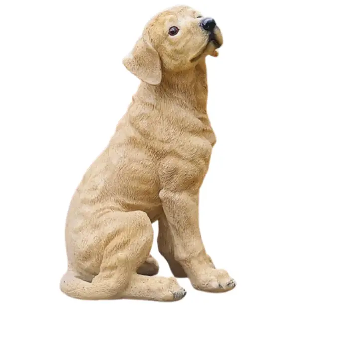 Sculpture d'animal mignon petit chien Statue à la main décorative Mini