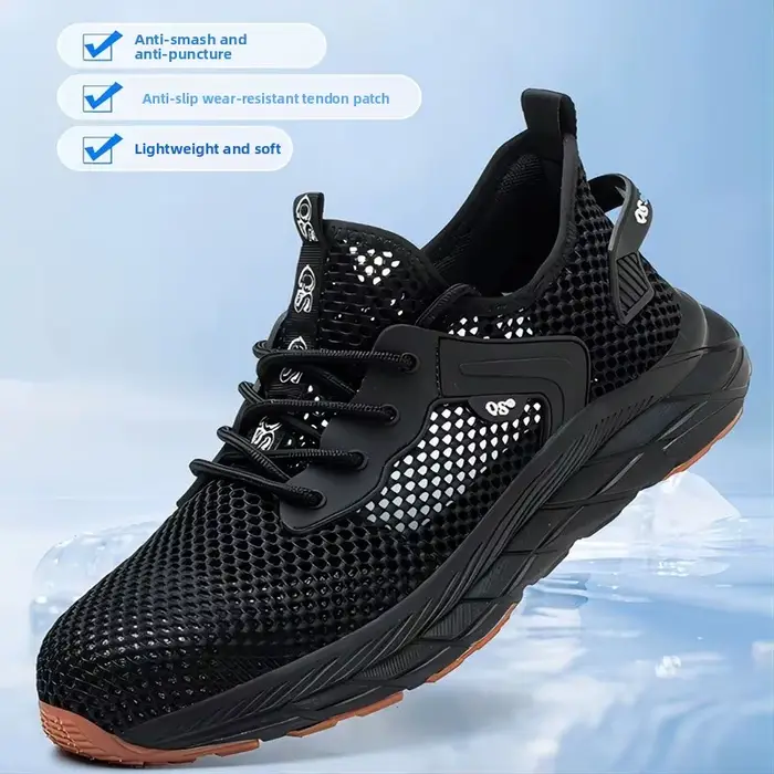 Chaussures de sécurité pour hommes, anti-écrasement, résistantes à l'usure, confortables, respirante