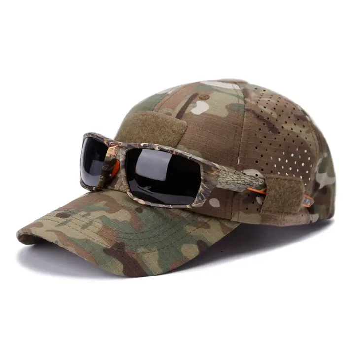 Lot 2 casquettes camouflage respirantes anti-UV - Chasse randonnée camping pêche plage