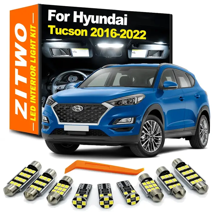 ZITWO 13 pièces Kit de lampe de lecture dôme intérieur LED pour Hyundai Tucson 2016 2017 2018 2019 2