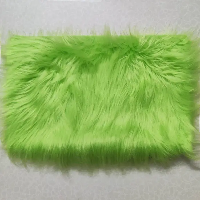 Tissu en fourrure verte, ruban en fausse fourrure, artisanat flou, peluche Shaggy, pour poupées Gnom