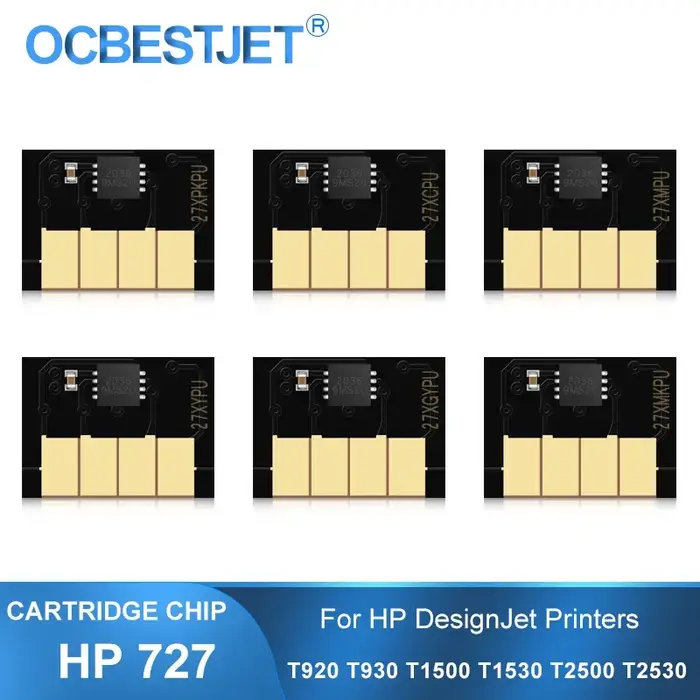 Puce de cartouche pour imprimante HP DesignJet T920, T930, T1500, T1530, T2500, T2530, PBK C, M Y, G