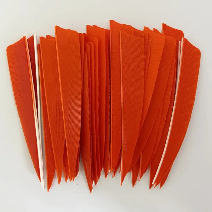 Plumes de dindon naturelles de 4 pouces pour flèches de tir à l'arc, coupe bouclée droite, pour acce