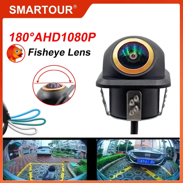 Smartour AHD 180 degrés objectif Fisheye voiture arrière côté caméra de recul grand Angle caméra de 
