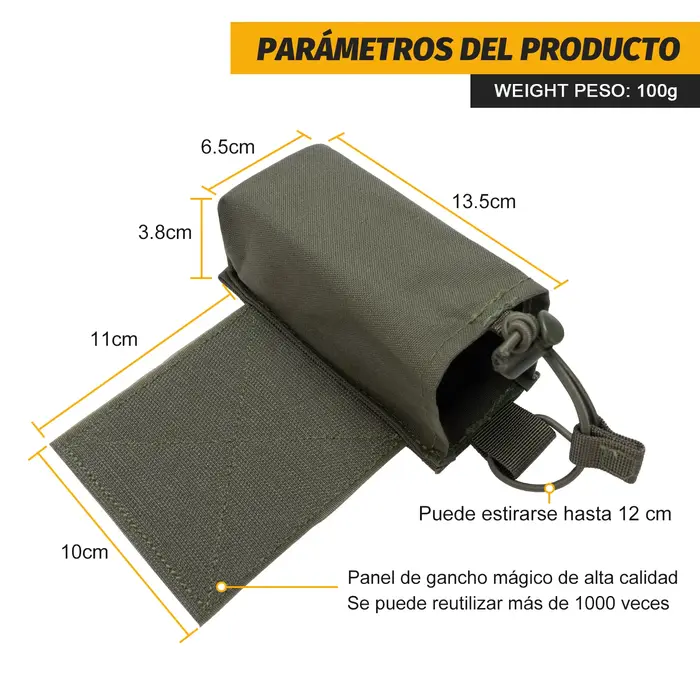 Étui radio tactique IDOGEAR avec ailes extensibles et fixation Hook&Loop pour talkie-walkie camouflage 3317-D