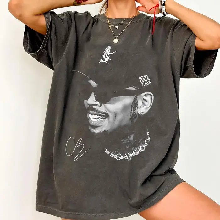 Chris Brown Nouvel Album BROWN The R&B Tour 2026 Merch T-shirt en Coton Vêtements pour Hommes T-shir