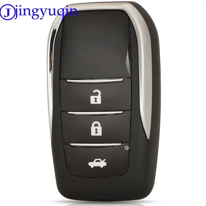 Jingyuqin coque de clé de voiture à distance modifiée pour Toyota Yaris Carina Corolla Avensis clé f