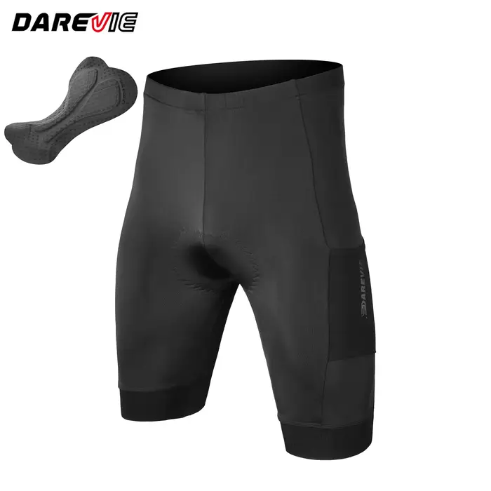 DAREVIE Short de Cyclisme avec Poches pour Homme, Antidérapant, Niveau d'Entraînement, 5cm, Nouvelle