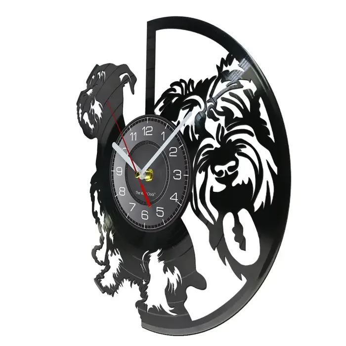 Mini horloge murale l'inventaire avec Silhouette de chien Schnauzer