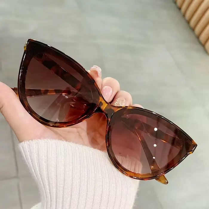 Lunettes de randonnée cat eye surdimensionnées pour femmes style rétro minimaliste dégradé
