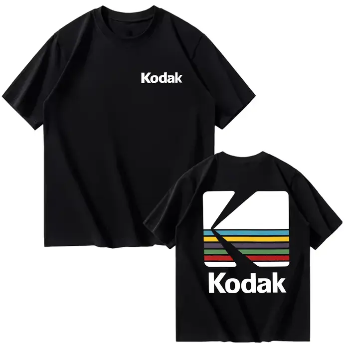 Kodak été marque best-seller 100% coton couleur unie polyvalent hommes T-shirt quotidien décontracté
