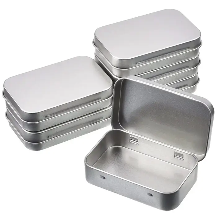 AfricMini-Boîte rectangulaire en métal, 18 boîtes en fer-blanc, étuis à pilules à bonbons, pot à mon