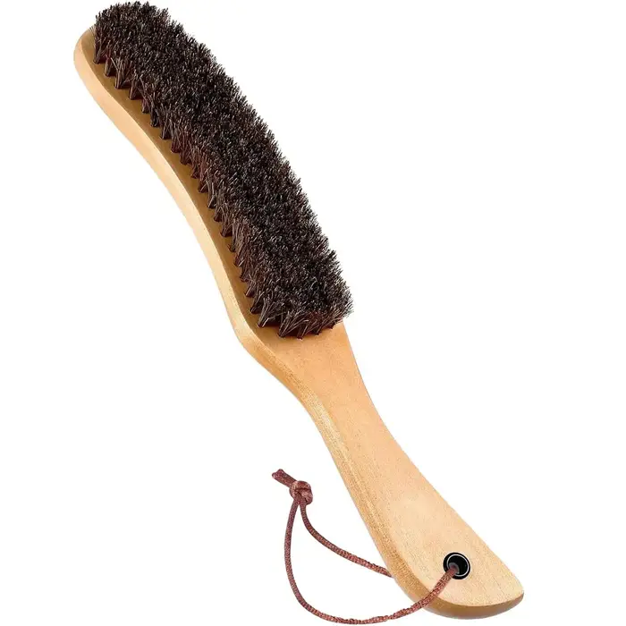Brosse à vêtements en bois, brosse à poils de cheval, brosse à peluches pour costumes, tissus en lai