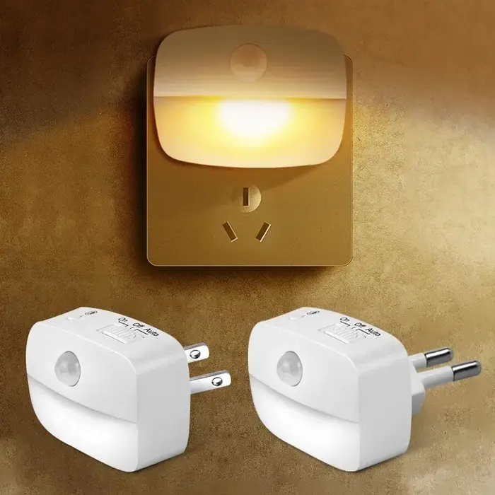 LED veilleuse avec capteur de mouvement lumière ue US prise lampes enfants veilleuses sans fil mur c
