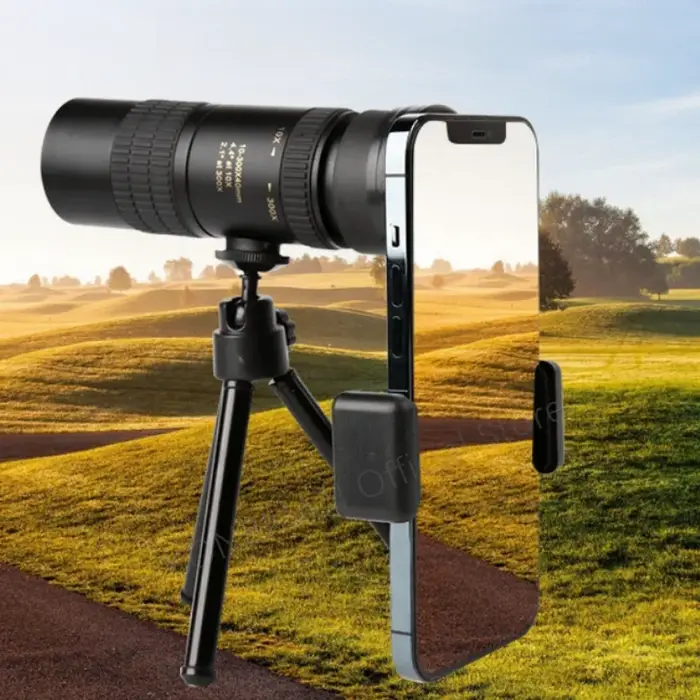 Monoculaire professionnel métal zoom 10-300x pour chasse à distance haute définition précise