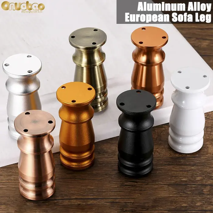 Onuobao – pied de canapé européen en alliage d'aluminium Extra épais, 4 pièces, avec vis, pour meubl