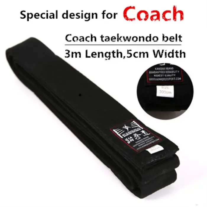 Ceinture de Taekwondo noire TKD, largeur 4cm, entraîneur professionnel, niveau divisa, Arts martiaux