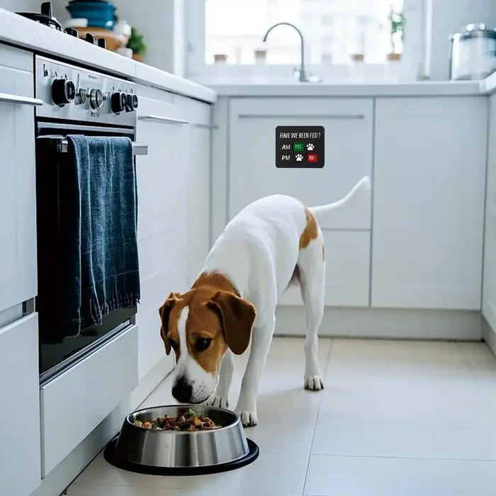 Panneau magnétique en acrylique pour rappel d'alimentation des chiens, idéal pour la maison, l'appartement, la cuisine, la porte, usage quotidien