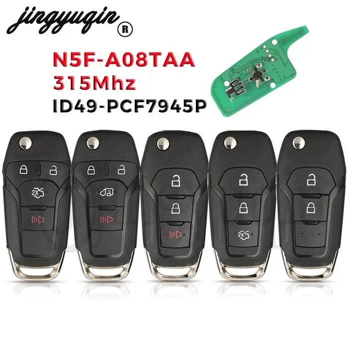 Jingyuqin N5F-A08TAA clé de voiture à distance rabattable 315MHz puce ID49-7945P pour Ford Fusion 20