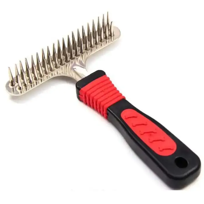 Deshedding – peigne démêlant pour chiens, râteau de toilettage à Double rangée pour cheveux longs, m